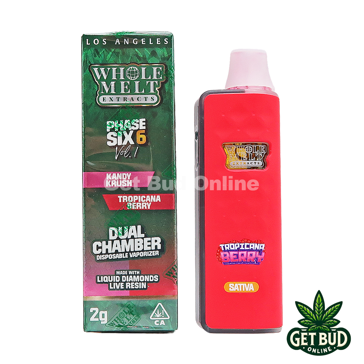 Whole Melts 2g Liquid Diamonds Live Resin Disposable Vape - Kandy Krush + Tropicana Berry