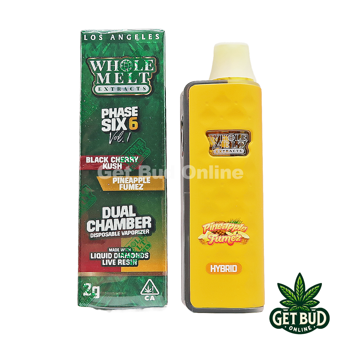 Whole Melts 2g Liquid Diamonds Live Resin Disposable Vape - Black Cherry Kush + Pineapple Fumez